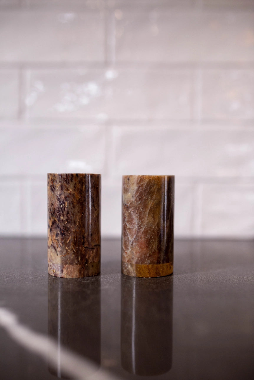 Natural Stone Salt & Pepper Shaker Set