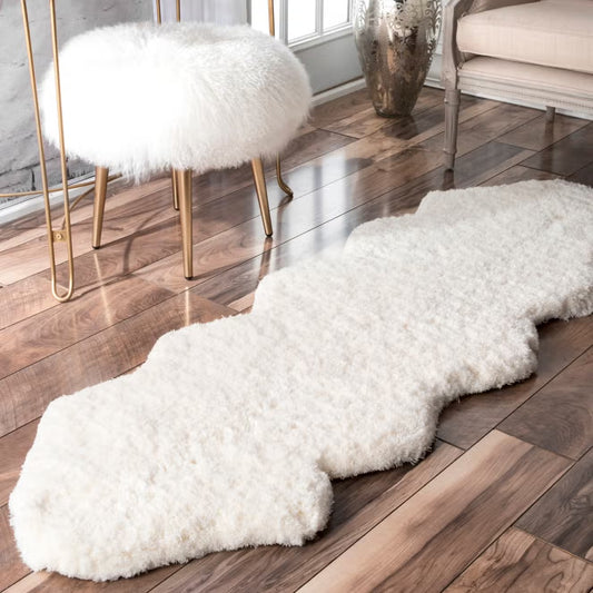 Hand Tufted Double Pelt Faux Sheepskin Area Rug