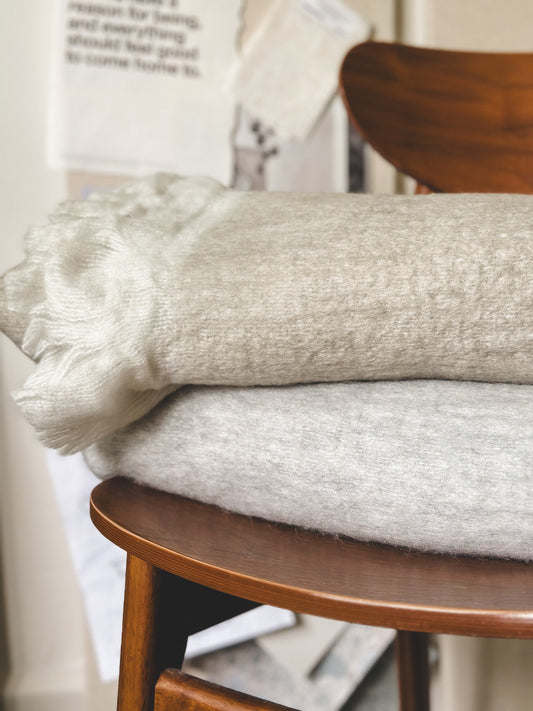 Soft Fringe Knit Throw