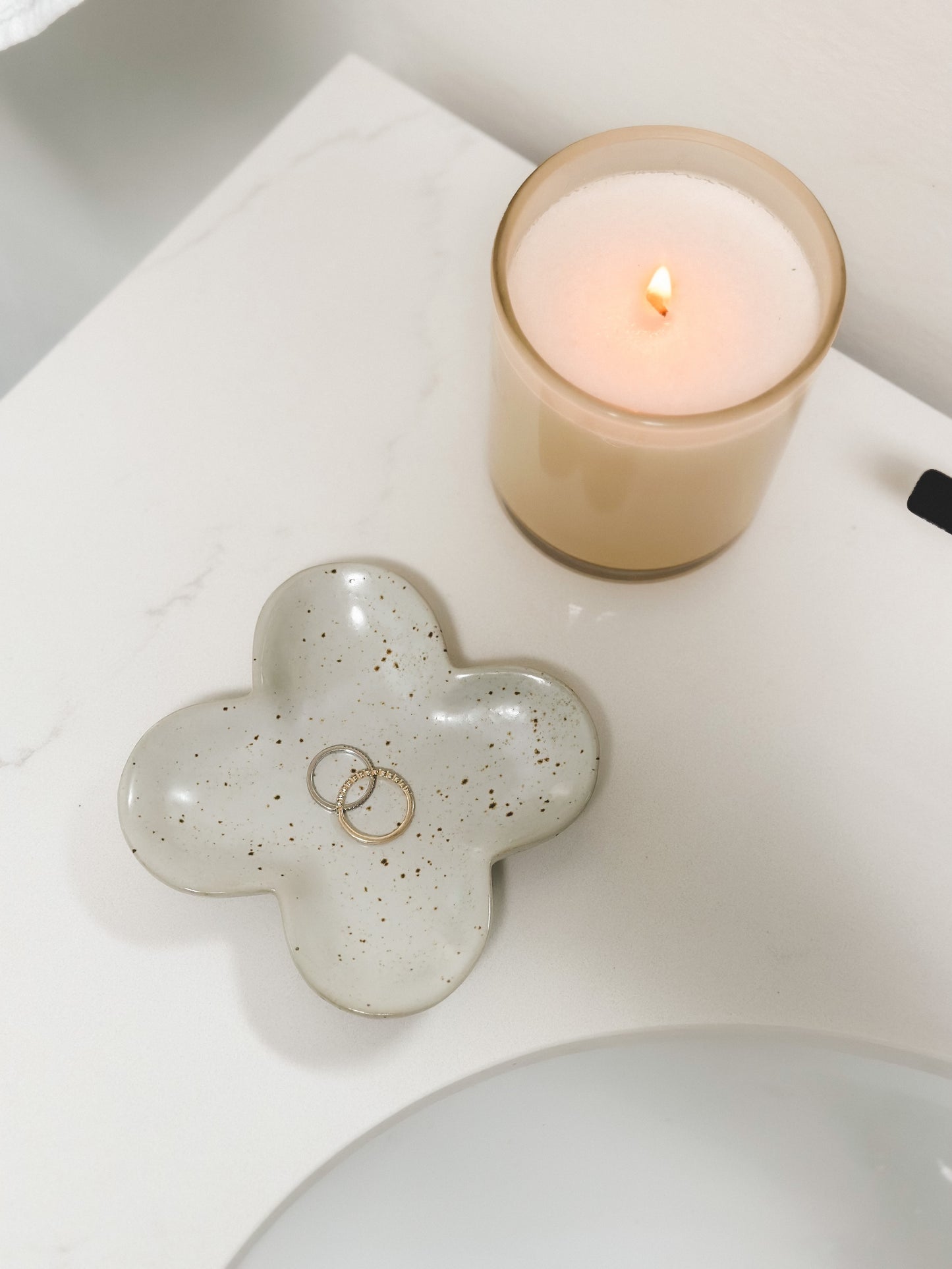 Mini Stoneware Clover Shaped Dish