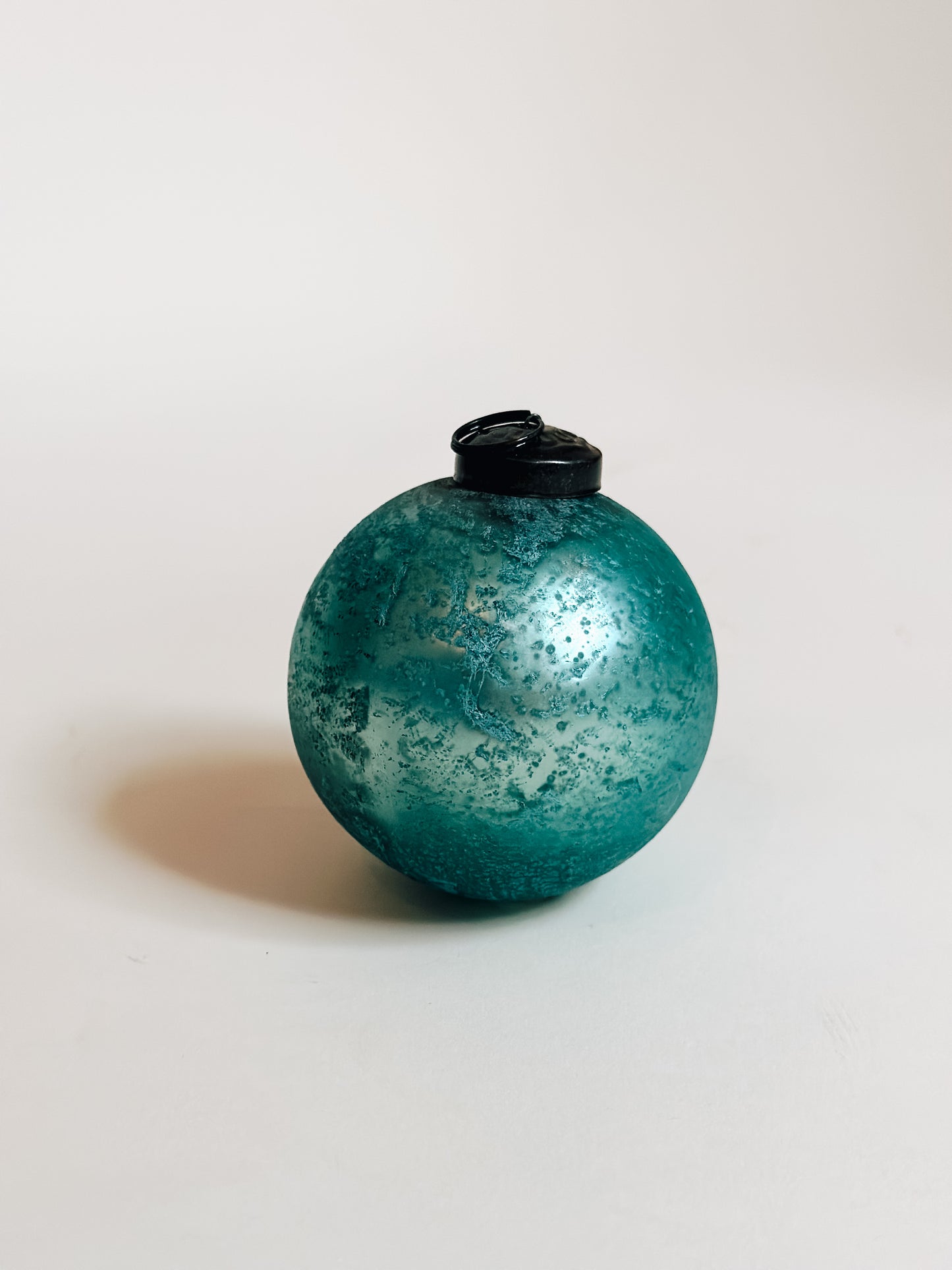 Ice Blue Frosted Glass Ornament