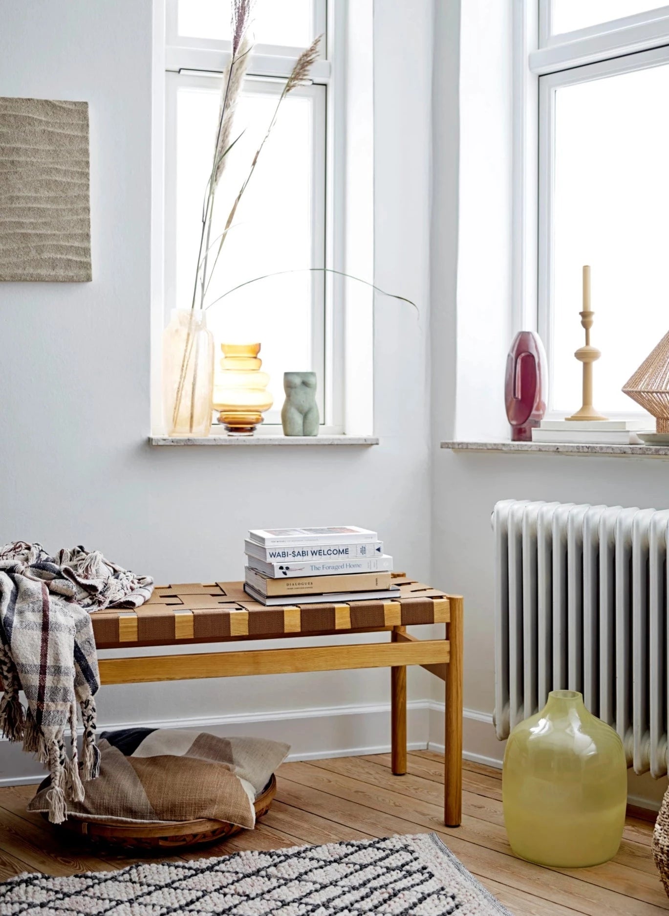 Plaid Throw with Tassels