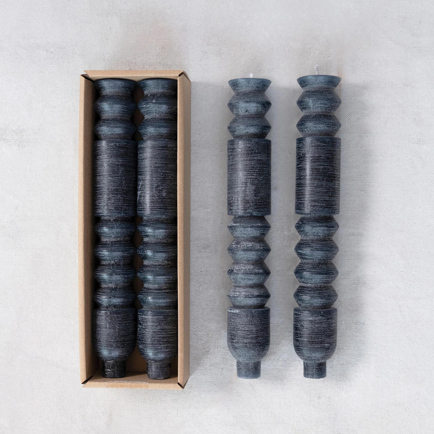 Black Totem Taper Candles in Box