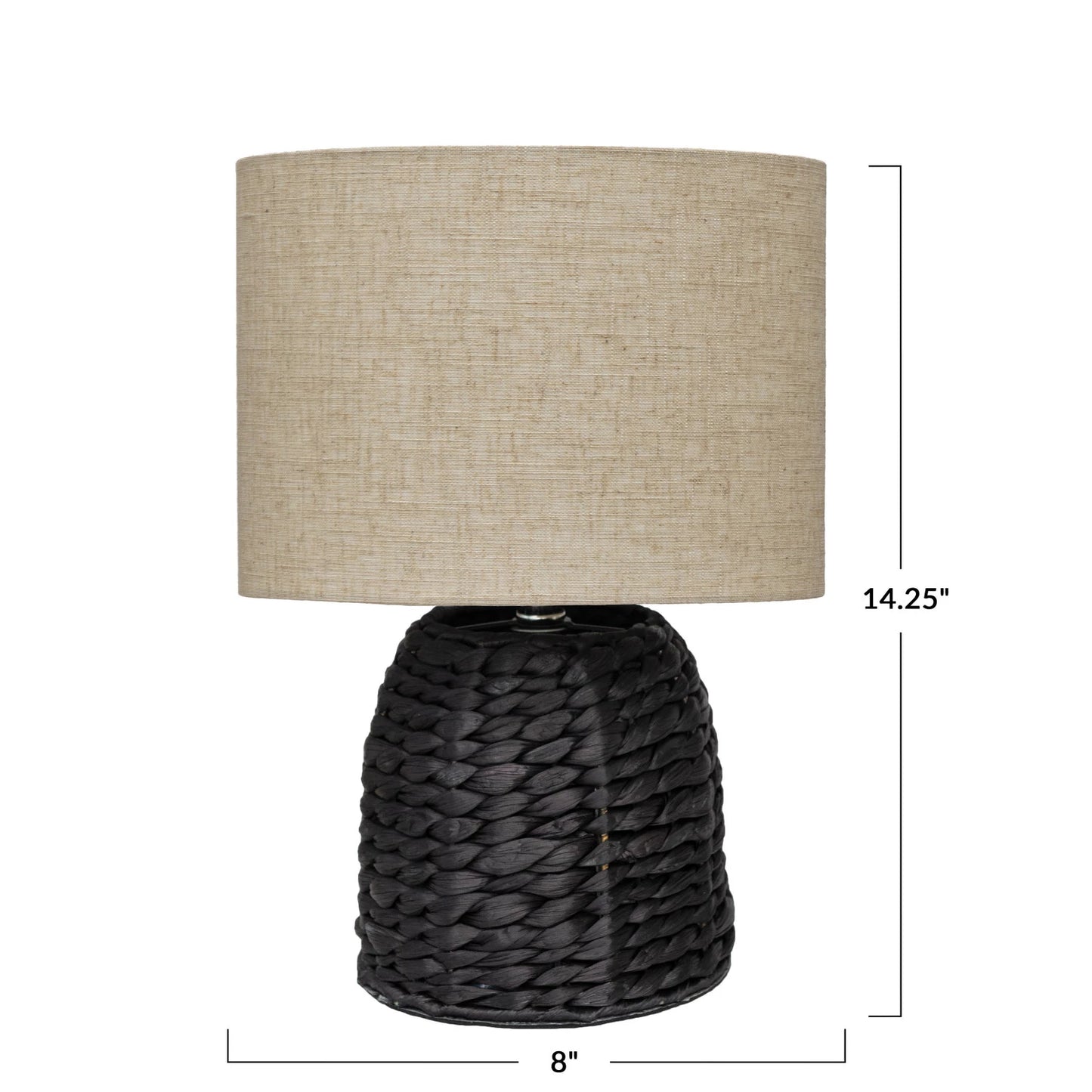 Woven Table Lamp with Linen Shade