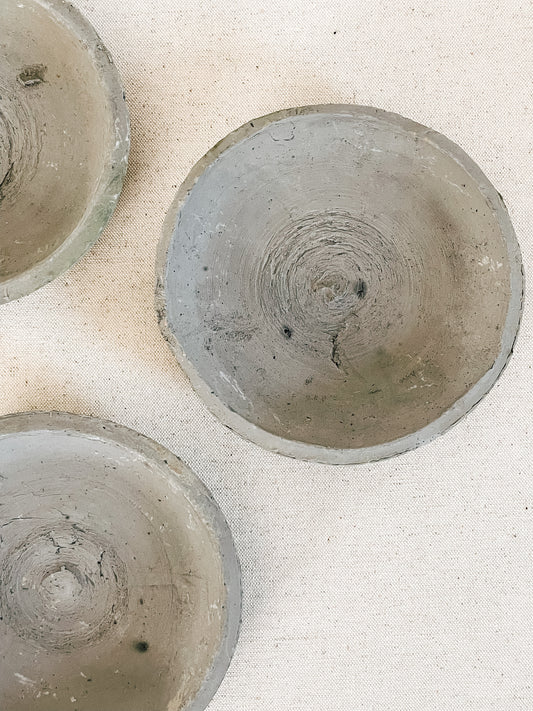 Vintage Moss Grey Terracotta Saucer