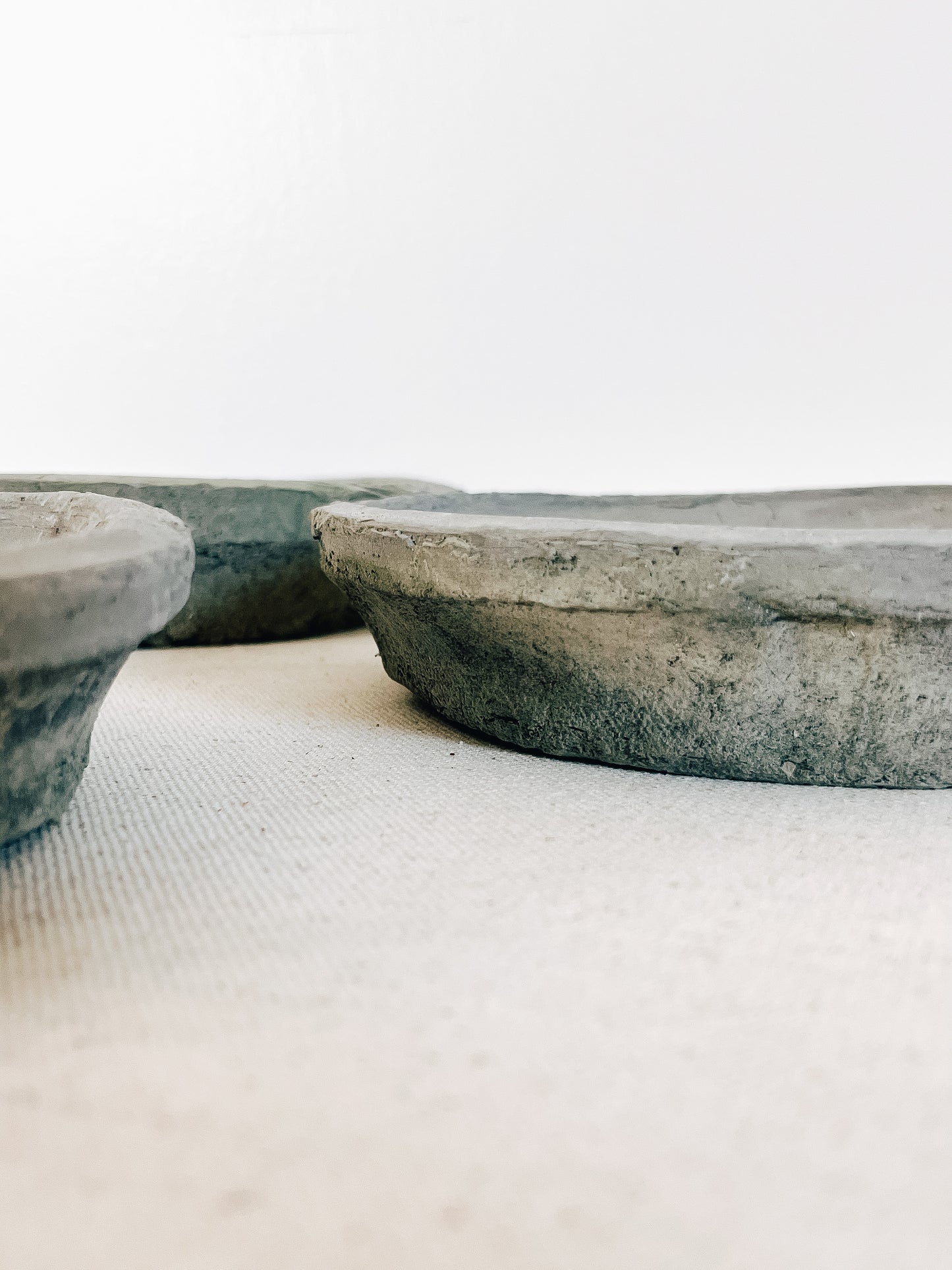 Vintage Moss Grey Terracotta Saucer