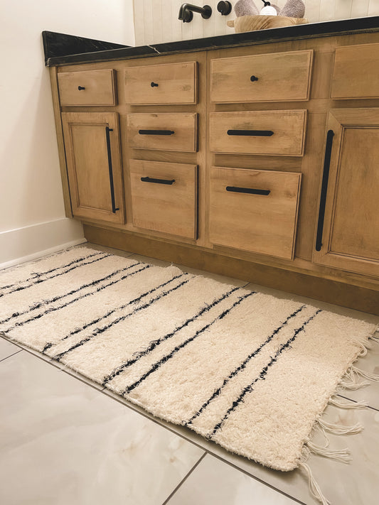 LAST ONE Helga Black & White Stripe Rug