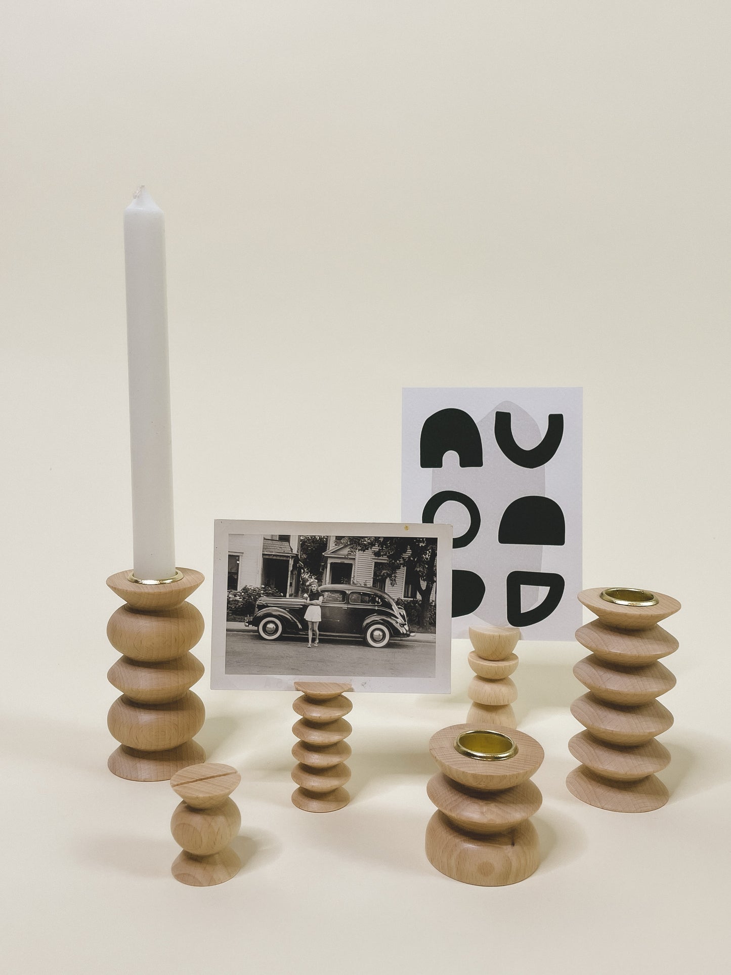 Totem Wooden Candle Holders