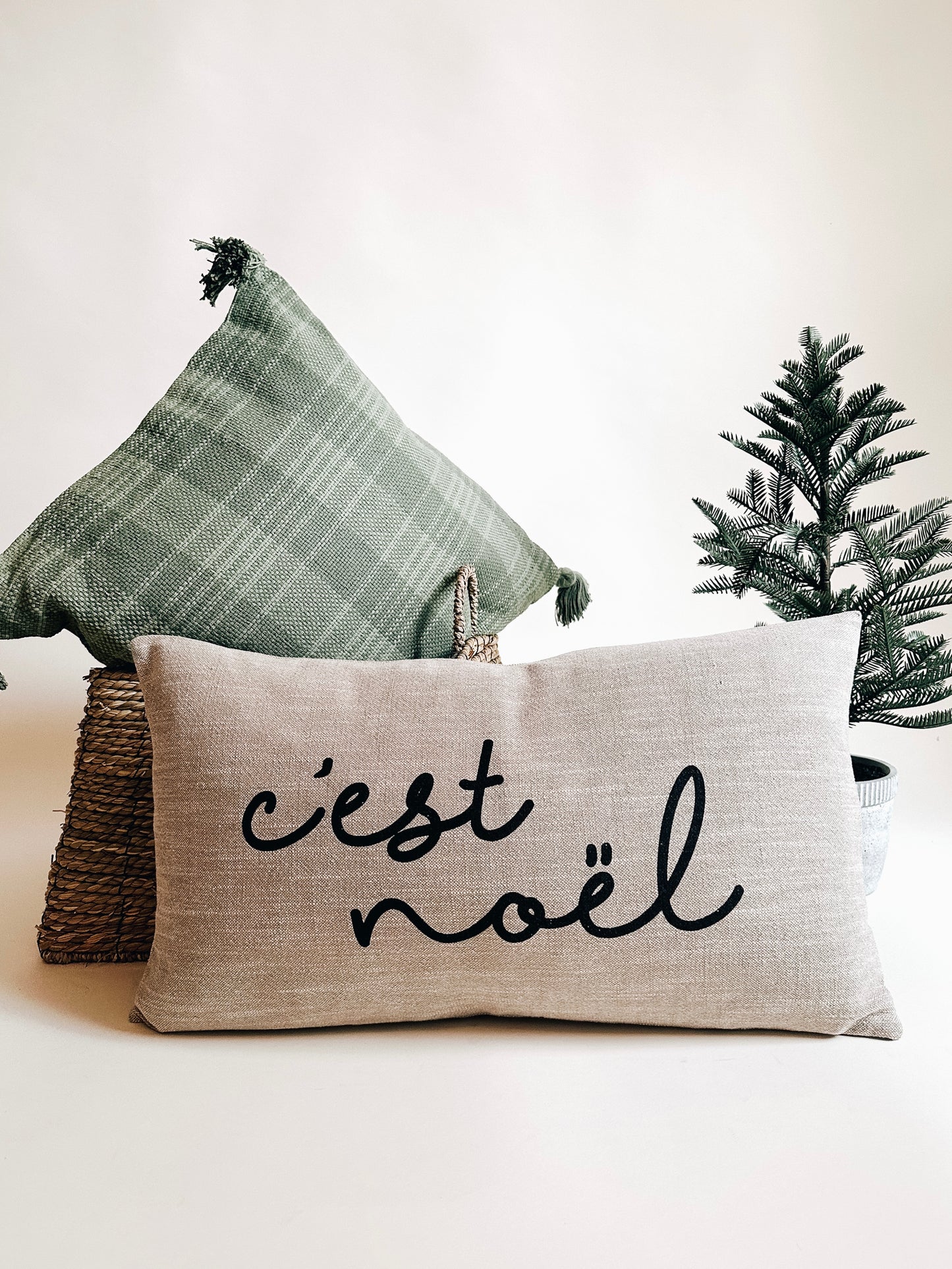 C'est Noel Printed Lumbar Pillow