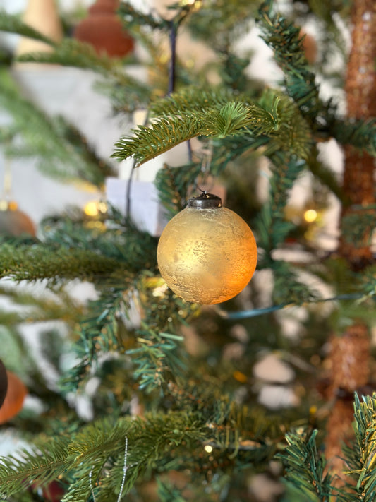 Mustard Frosted Glass Ornament