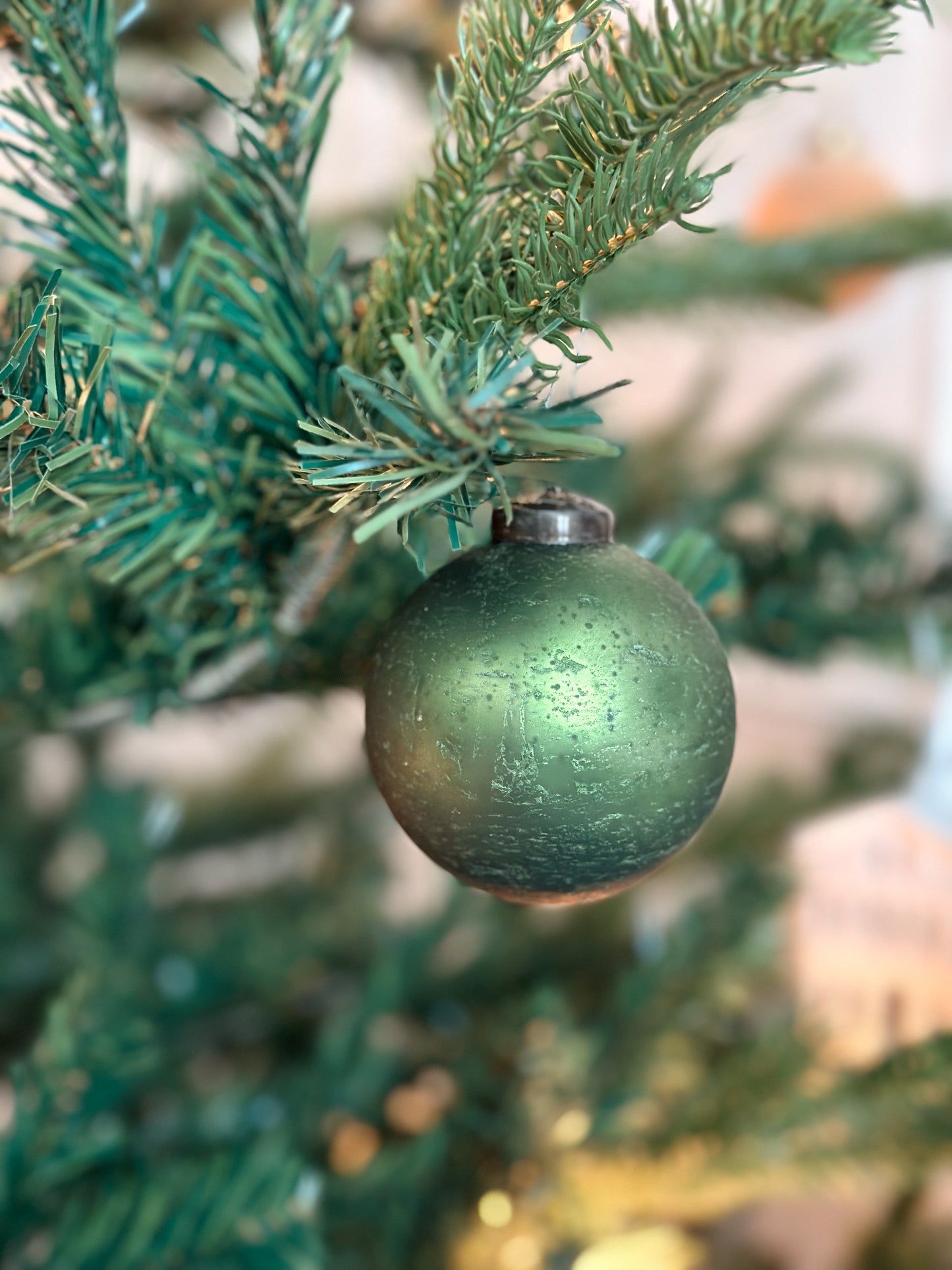 Olive Frosted Glass Ornament