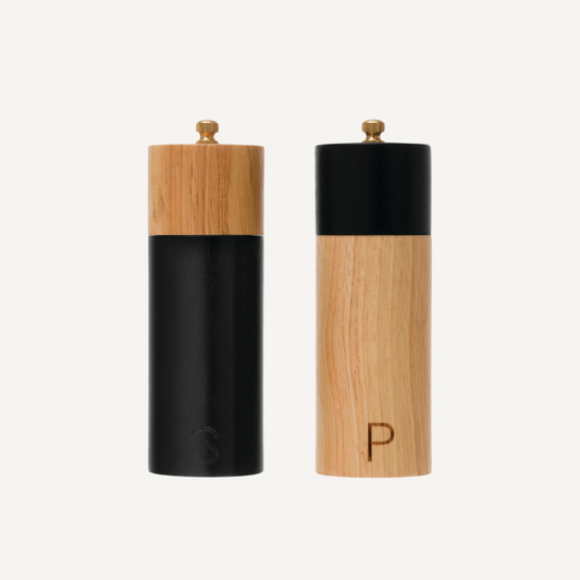 Two-Tone Salt and Pepper Mills, Set of 2