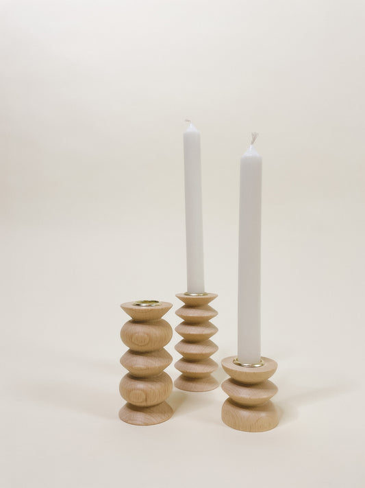 Totem Wooden Candle Holders
